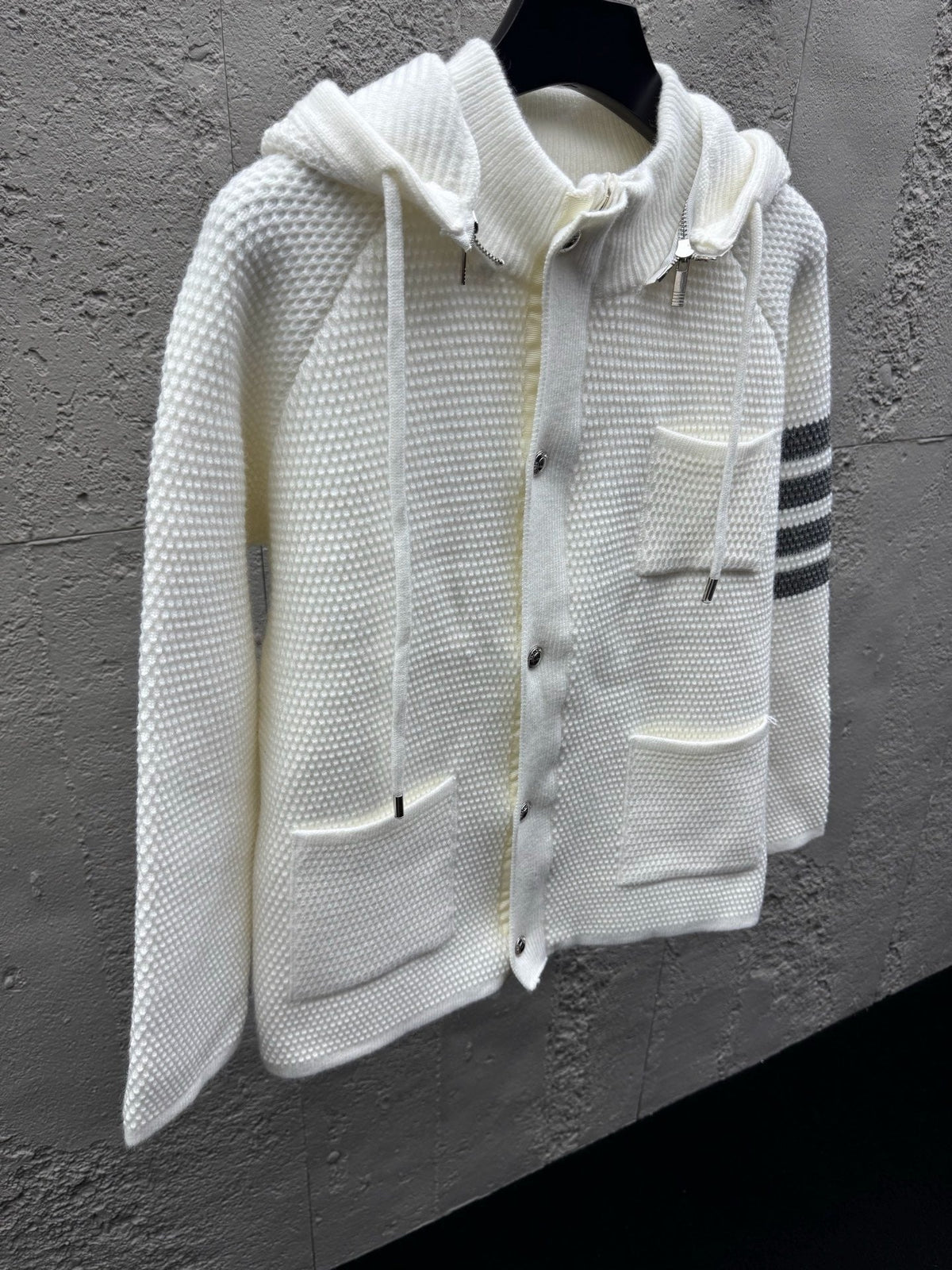 4-Bar Hooded Cardigan Navy - Men's