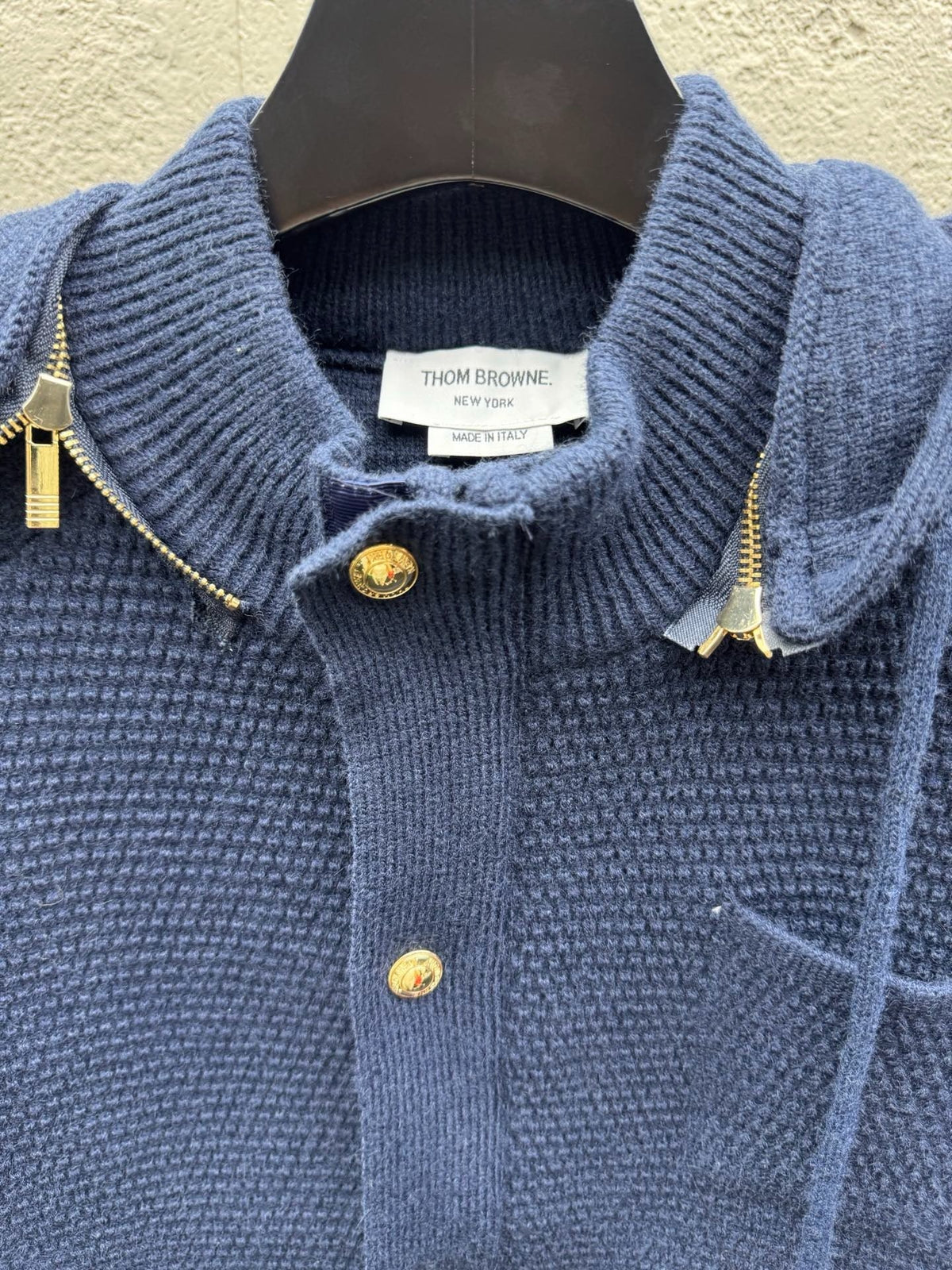 4-Bar Hooded Cardigan Navy - Men's
