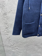 4-Bar Hooded Cardigan Navy - Men's