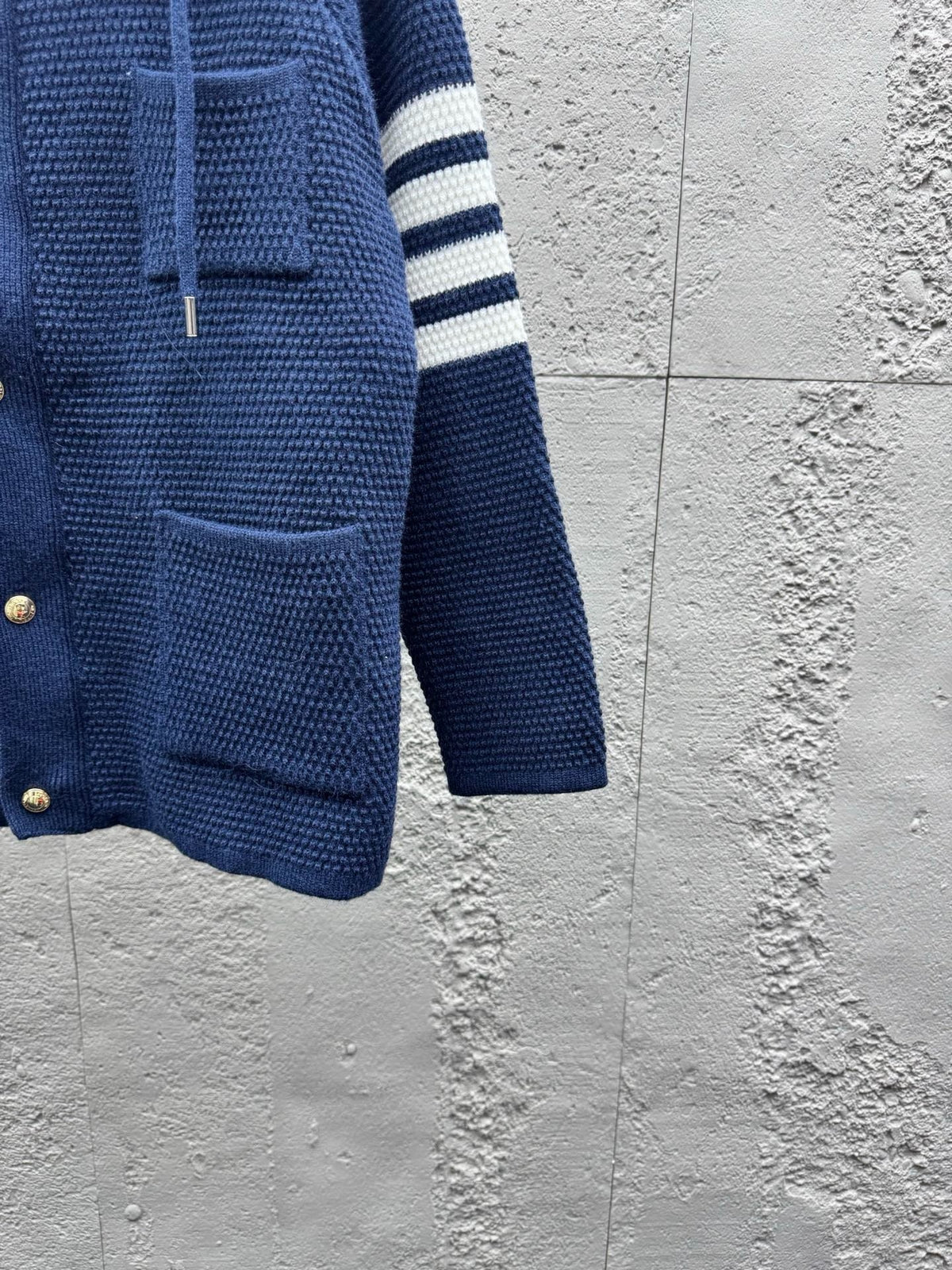 4-Bar Hooded Cardigan Navy - Men's