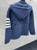 4-Bar Hooded Cardigan Navy - Men's