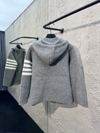 4-Bar Hooded Cardigan Navy - Men's
