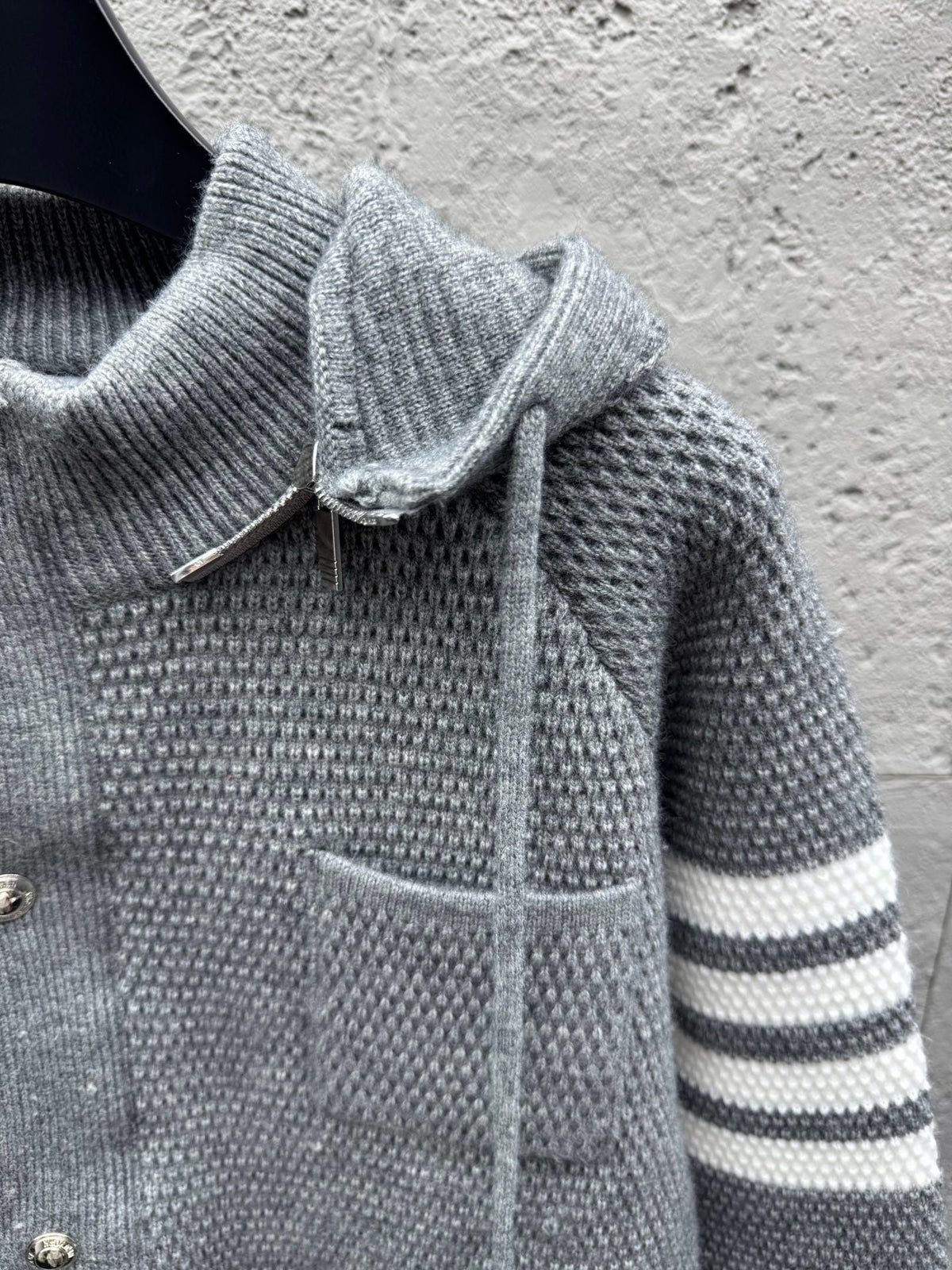 4-Bar Hooded Cardigan Navy - Men's