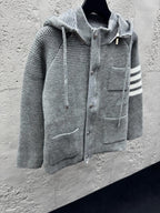 4-Bar Hooded Cardigan Navy - Men's