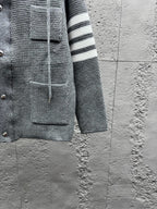 4-Bar Hooded Cardigan Navy - Men's