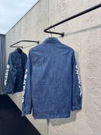 Blue Denim Sleeve Print Overshirt - Men's