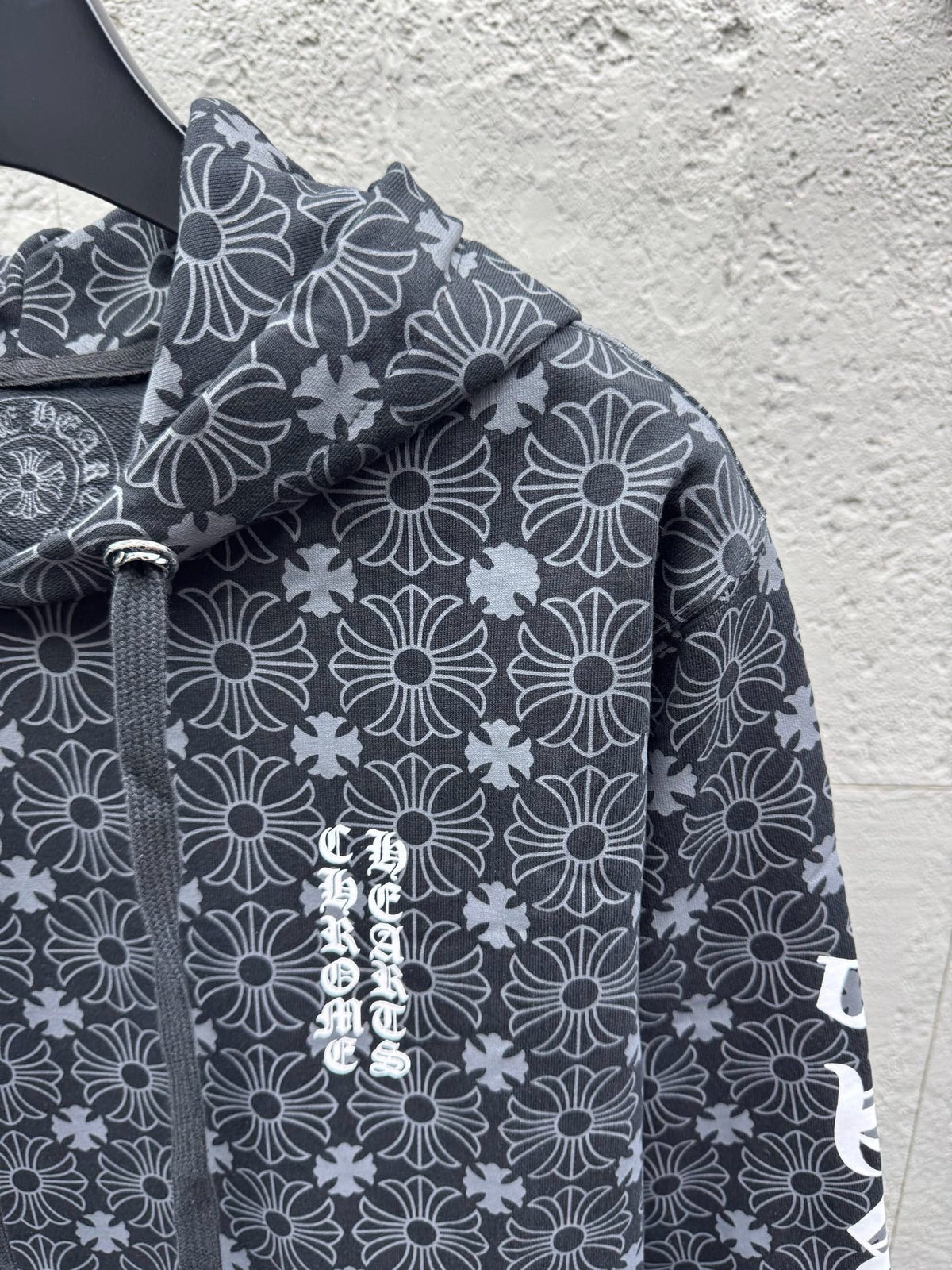 Grey Cotton Monogram Zip-Through - Men's