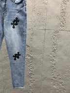Blue Denim Cross Patch Straight - Men's