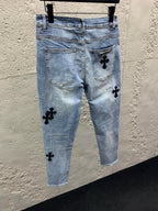 Blue Denim Cross Patch Straight - Men's