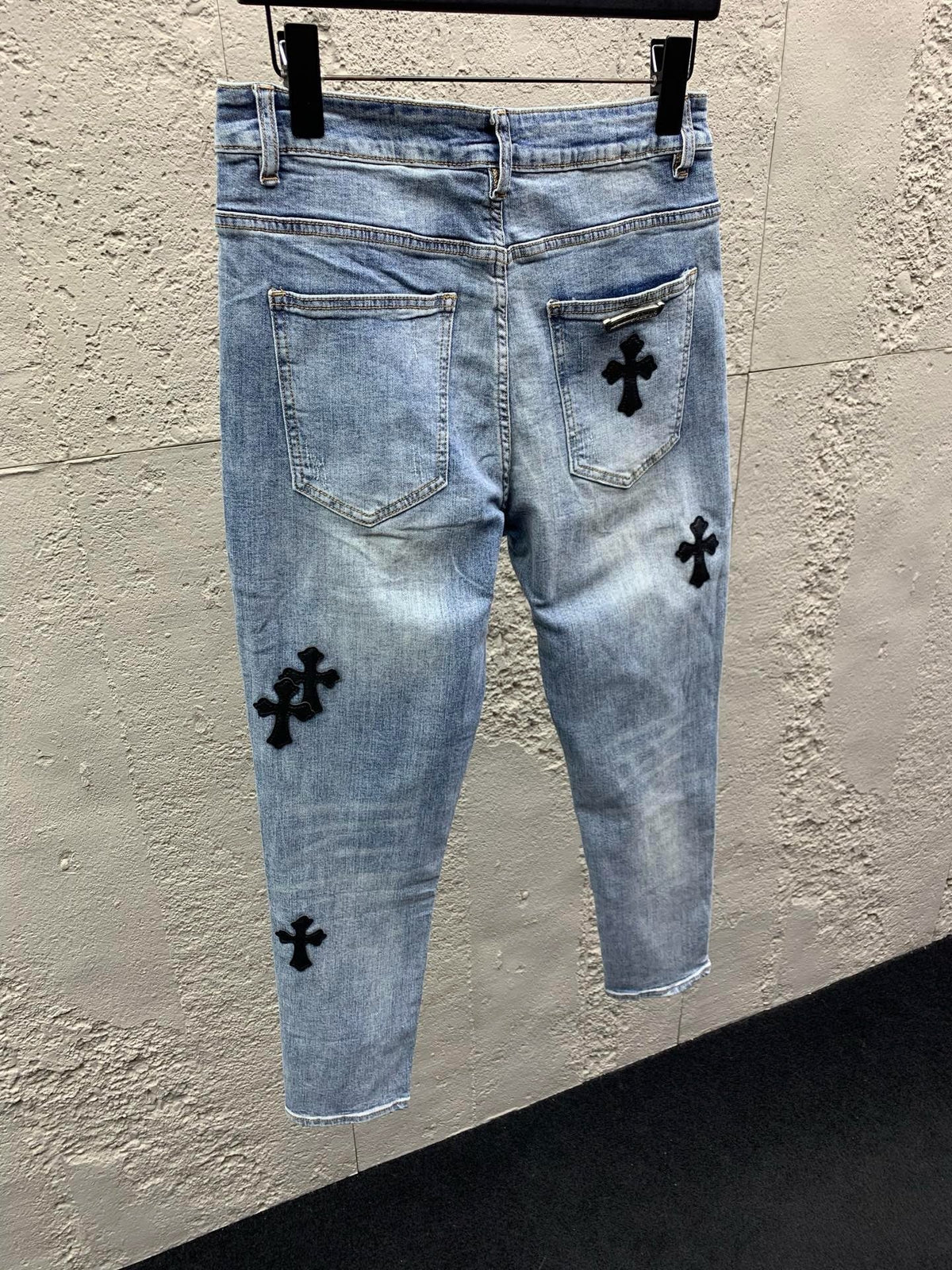 Blue Denim Cross Patch Straight - Men's