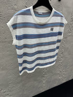 White Cotton Breton Stripe Short-Sleeve - Men's