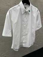 Blue Cotton Plain Short-Sleeve - Men's