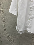 Blue Cotton Plain Short-Sleeve - Men's