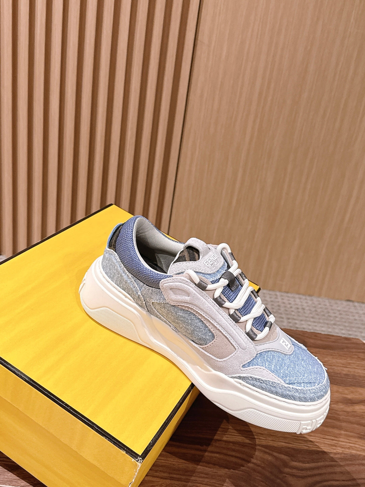 White Leather Colourblock Chunky - Men's