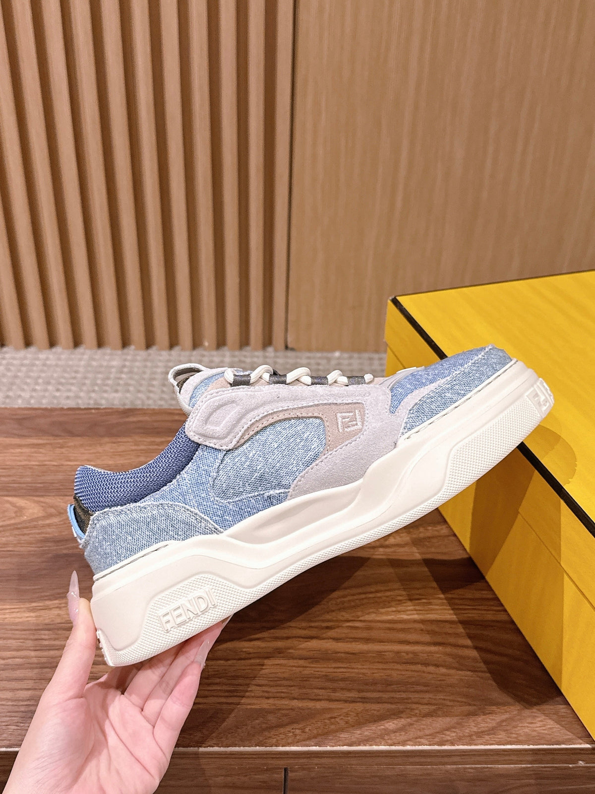 White Leather Colourblock Chunky - Men's