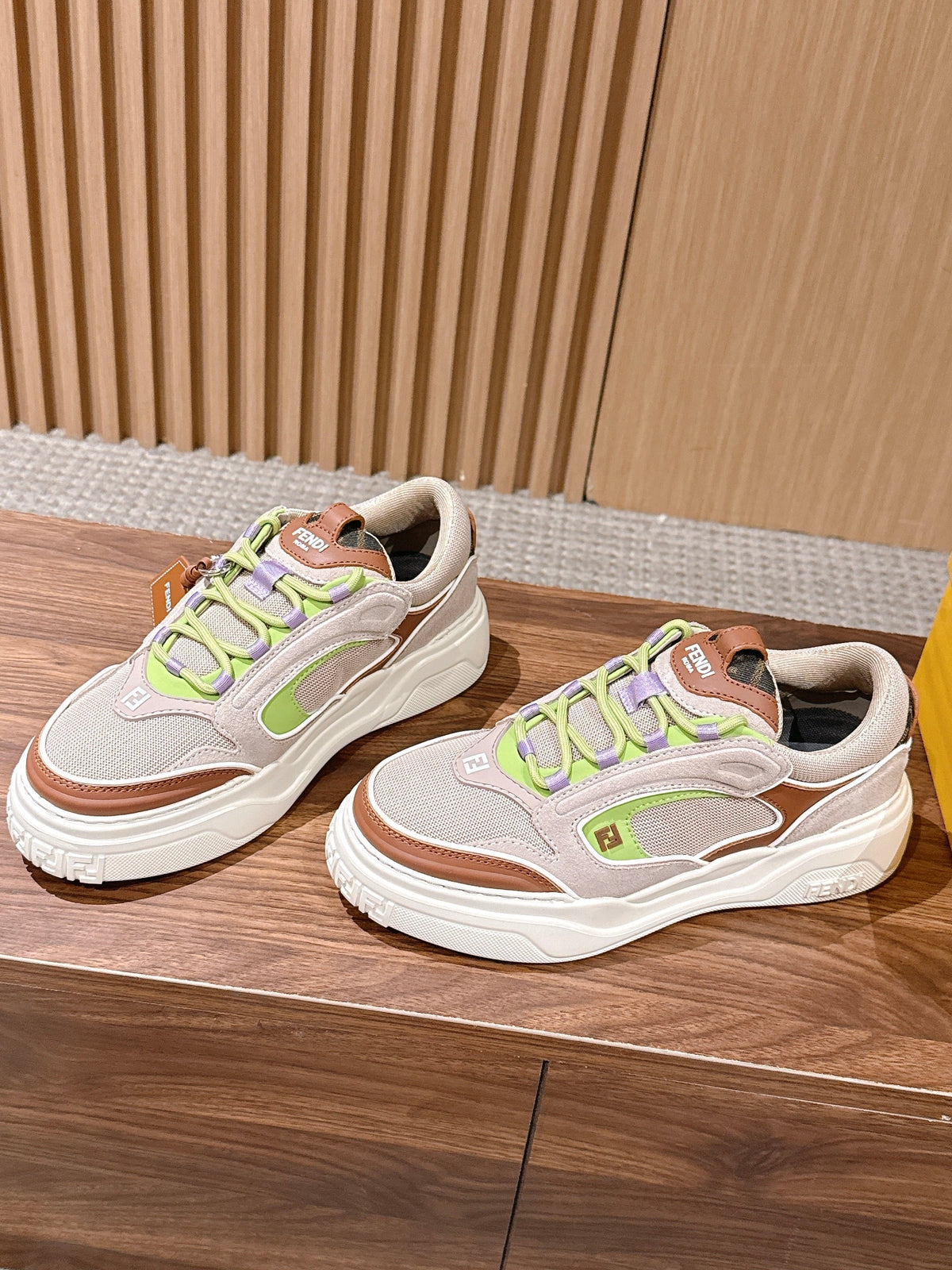 White Leather Colourblock Chunky - Men's