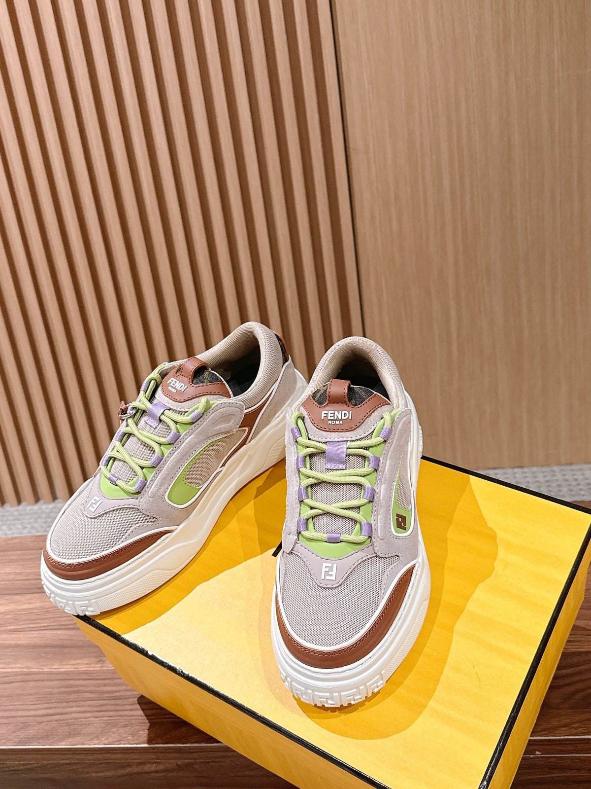 White Leather Colourblock Chunky - Men's