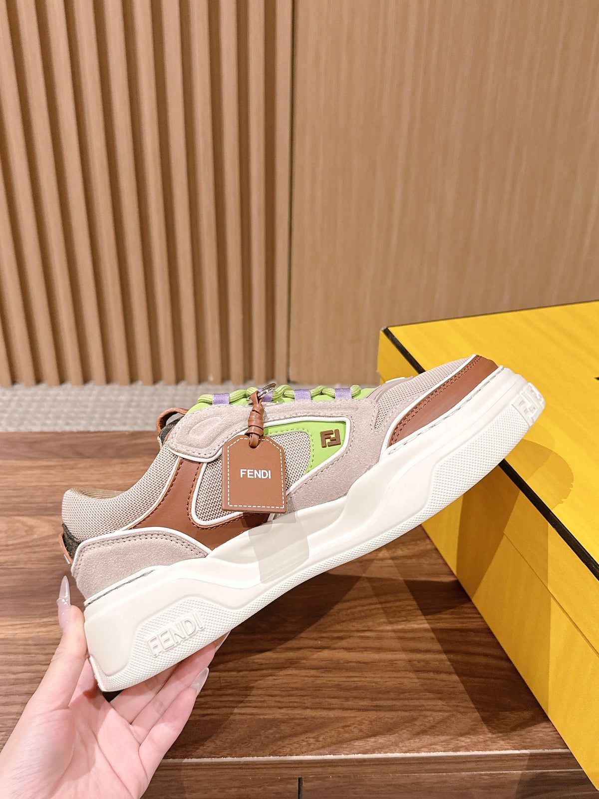 White Leather Colourblock Chunky - Men's