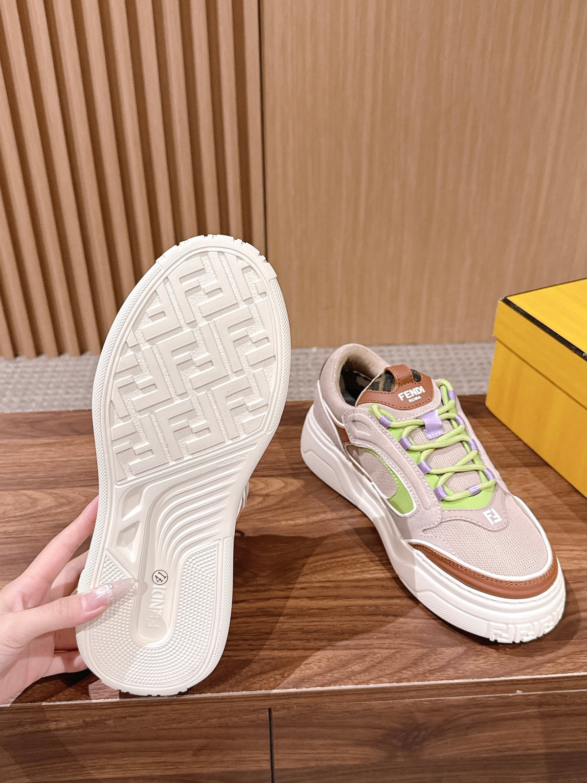 White Leather Colourblock Chunky - Men's