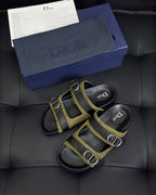 Black Leather Contrast Strap Multi Strap - Men's