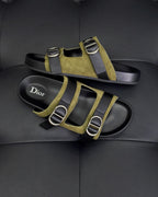 Black Leather Contrast Strap Multi Strap - Men's