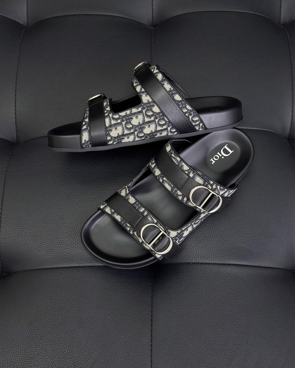 Black Leather Gold Hardware Multi Strap - Men's