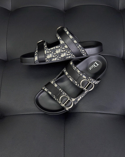 Black Leather Gold Hardware Multi Strap - Men's
