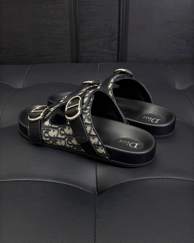 Black Leather Gold Hardware Multi Strap - Men's