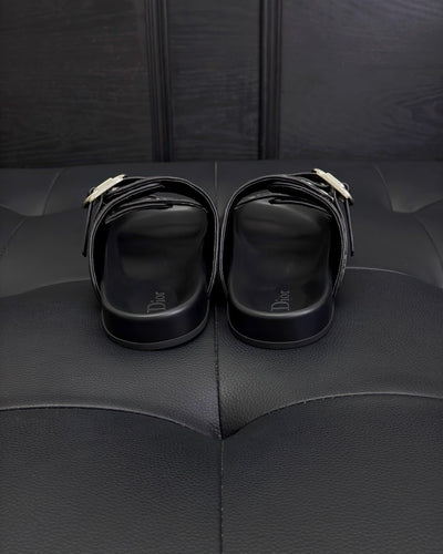 Black Leather Gold Hardware Multi Strap - Men's