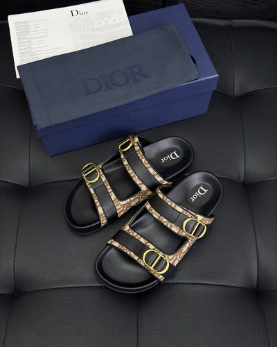 Black Leather Gold Hardware Multi Strap - Men's