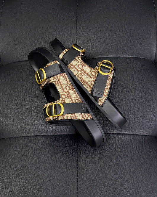 Black Leather Gold Hardware Multi Strap - Men's