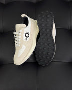 Leather Low-Top Cream Sneakers - Men's