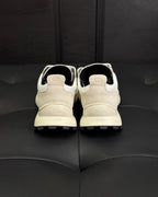 Leather Low-Top Cream Sneakers - Men's