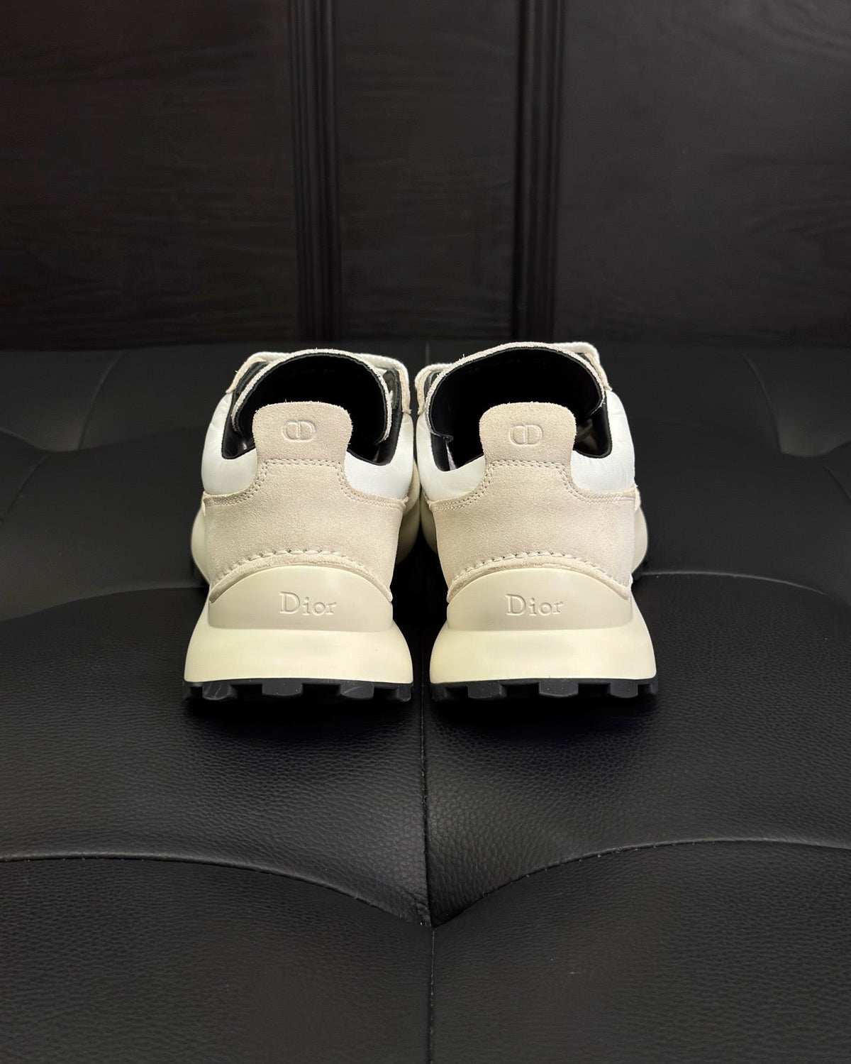 Leather Low-Top Cream Sneakers - Men's