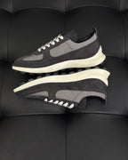 Leather Low-Top Cream Sneakers - Men's