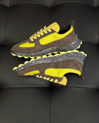 Leather Low-Top Cream Sneakers - Men's