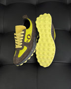 Leather Low-Top Cream Sneakers - Men's