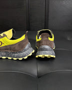 Leather Low-Top Cream Sneakers - Men's