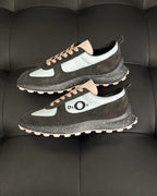 Leather Low-Top Cream Sneakers - Men's