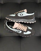 Leather Low-Top Cream Sneakers - Men's