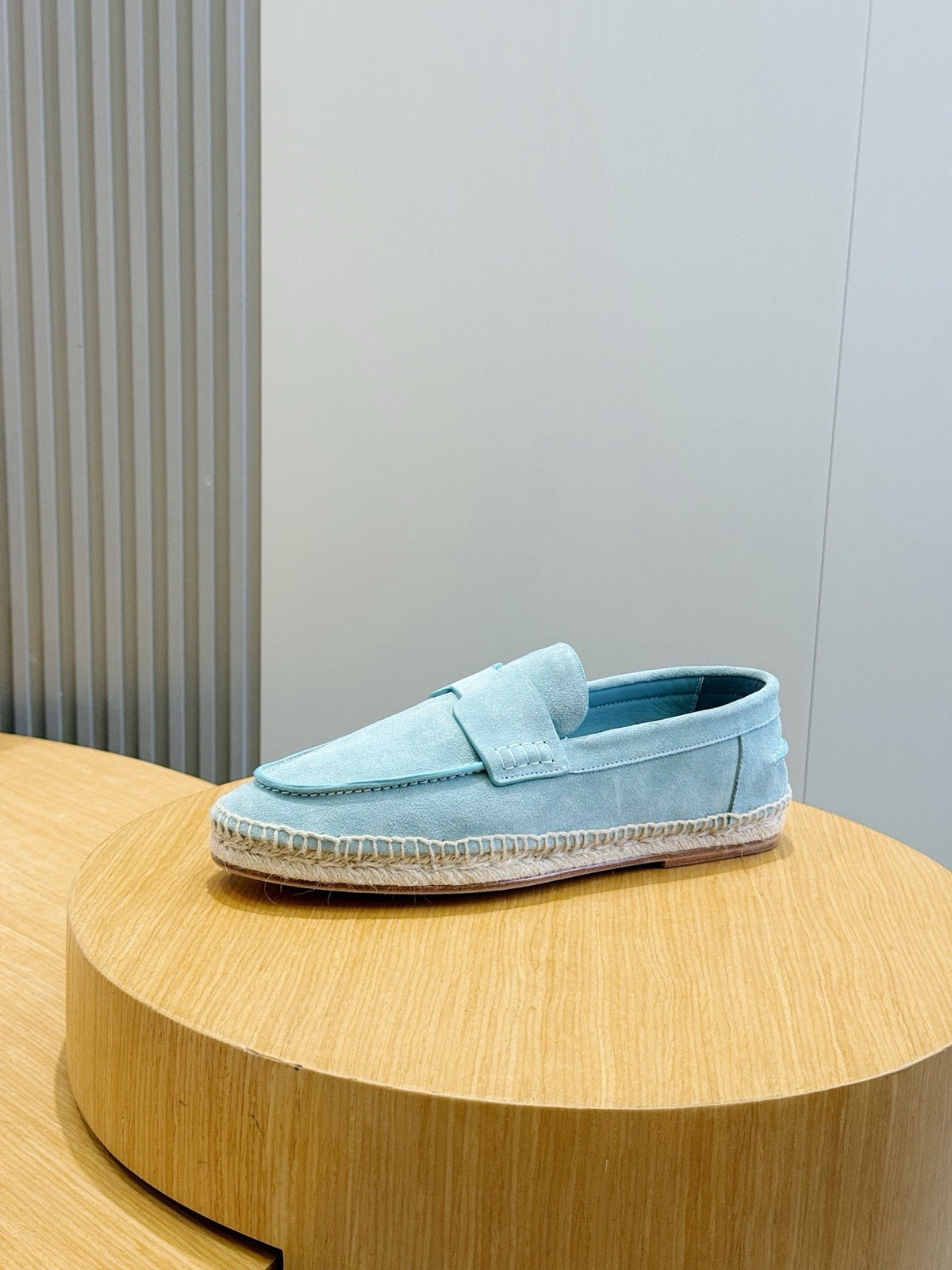 Blue Suede Rope Sole Loafer - Men's