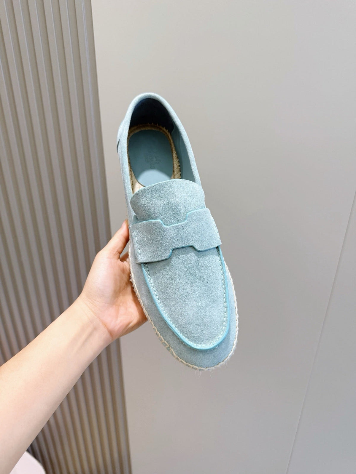 Blue Suede Rope Sole Loafer - Men's