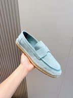 Blue Suede Rope Sole Loafer - Men's