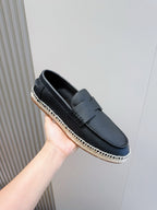 Blue Suede Rope Sole Loafer - Men's