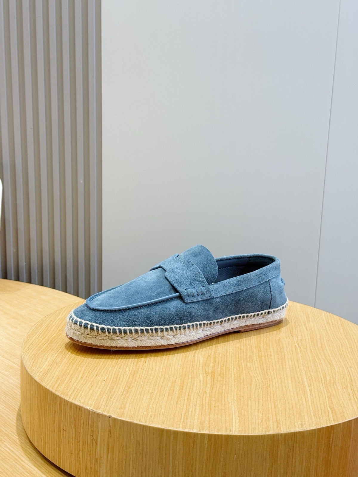 Blue Suede Espadrille Sole Loafer - Men's