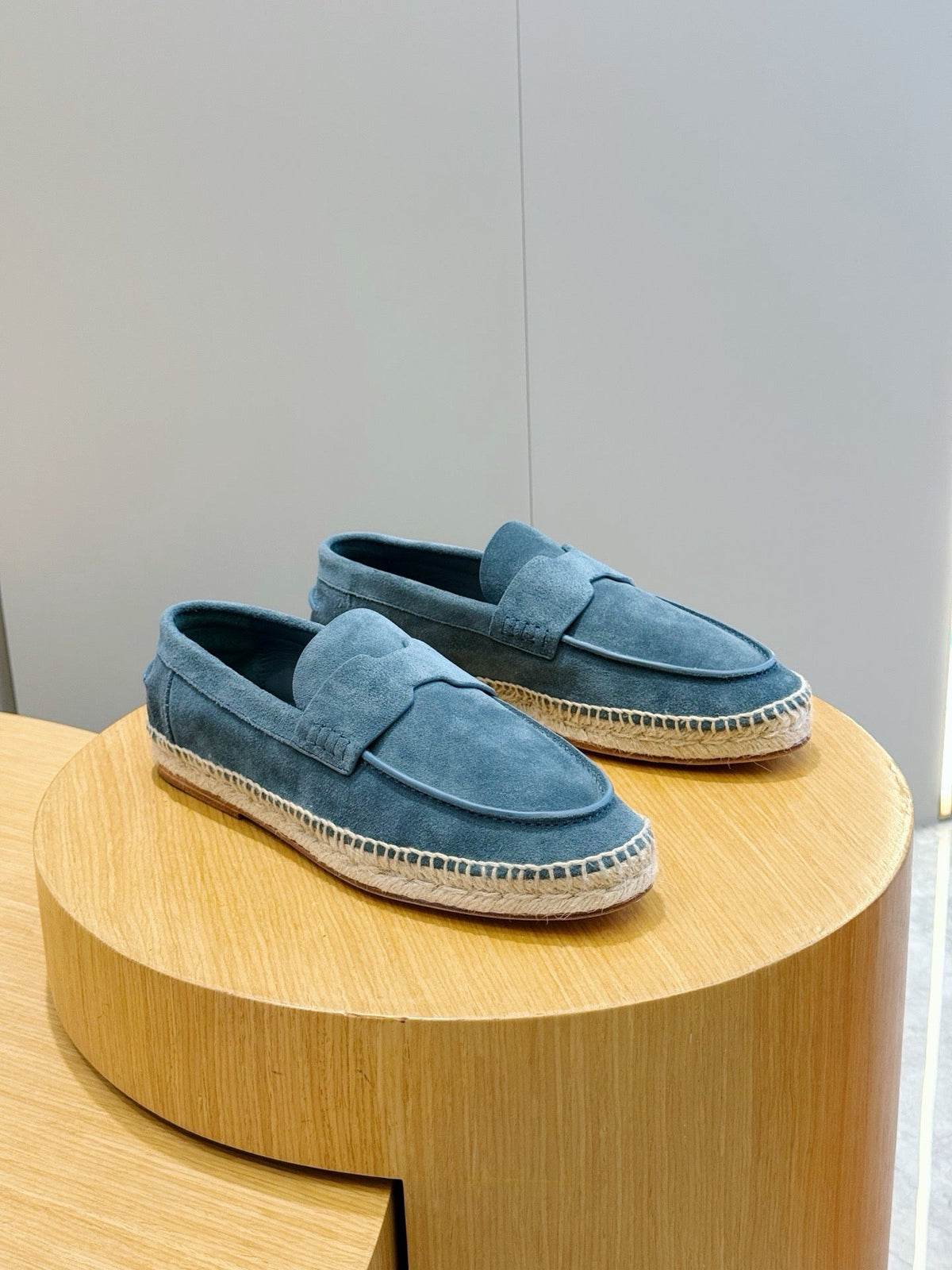 Blue Suede Espadrille Sole Loafer - Men's