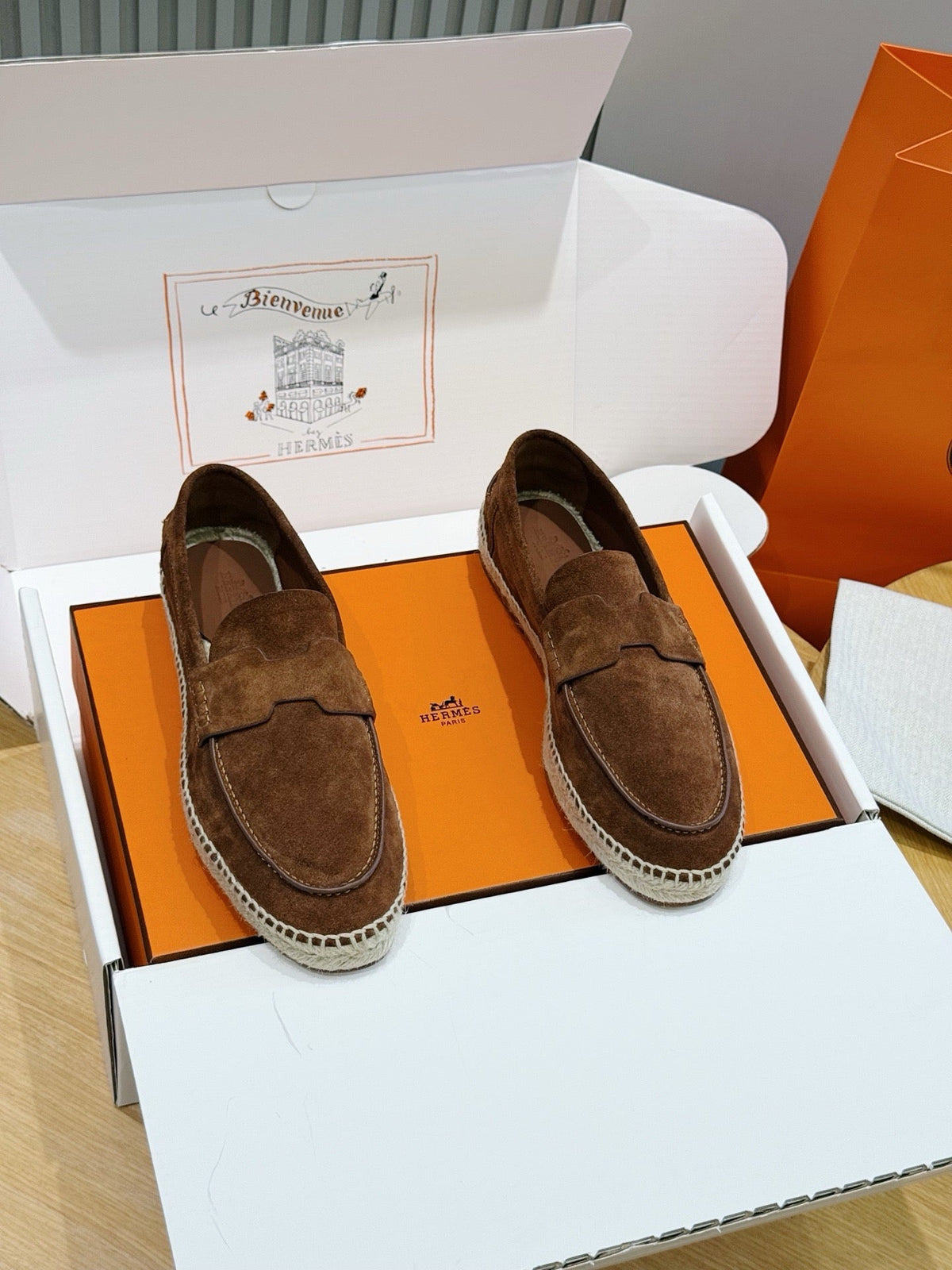 Brown Suede Espadrille Sole Loafer - Men's