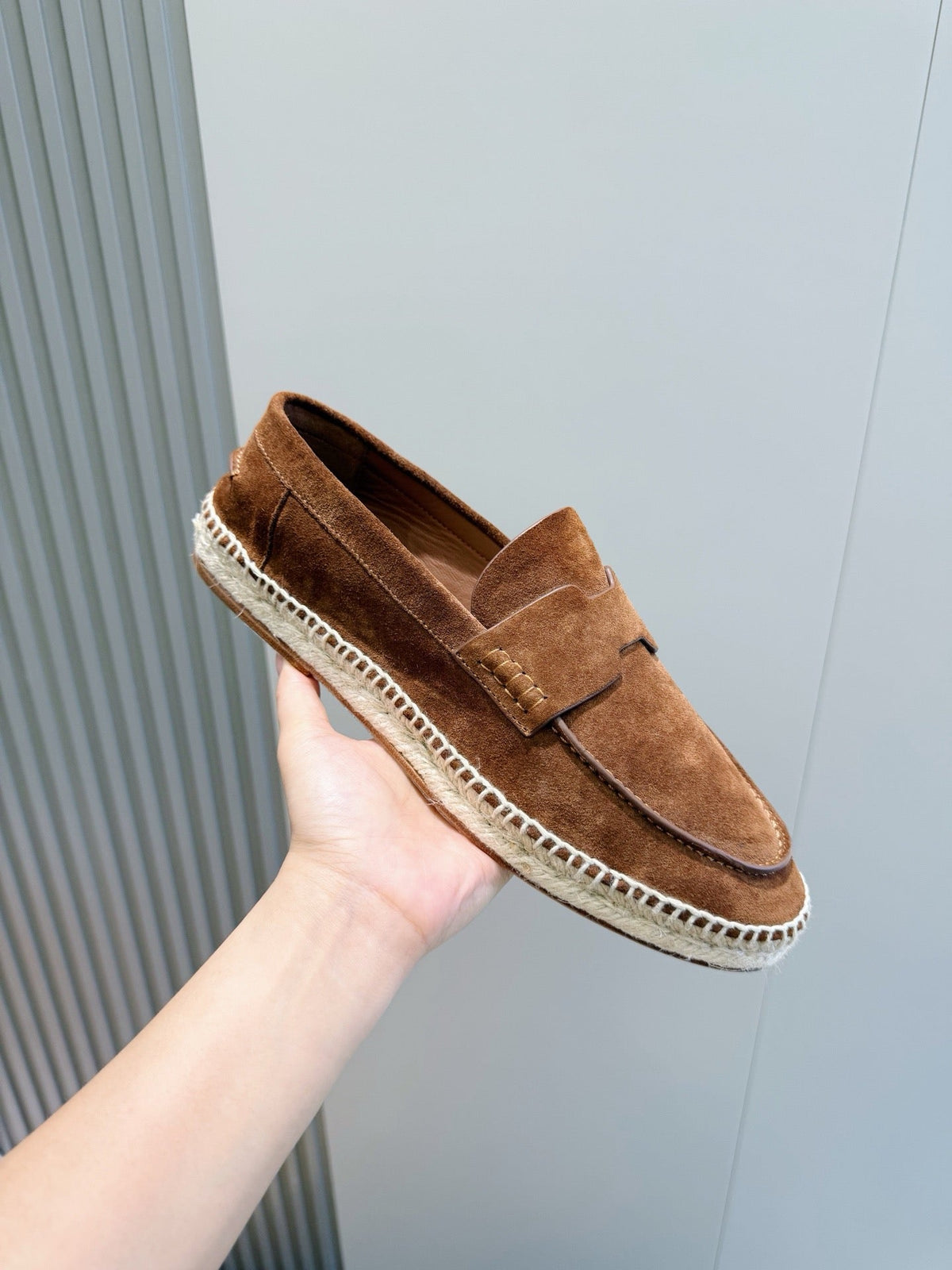 Brown Suede Espadrille Sole Loafer - Men's