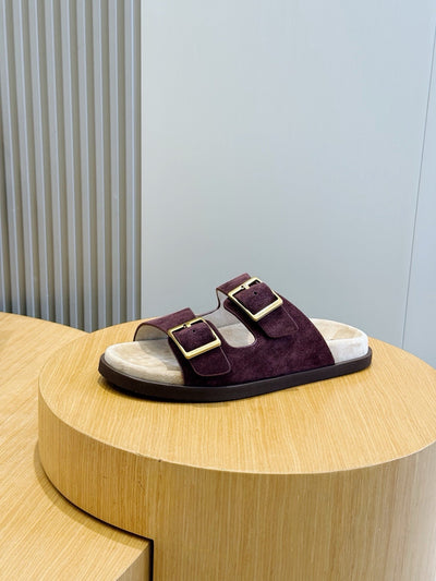 Brown Suede Buckle Double Strap - Men's