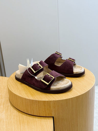 Brown Suede Buckle Double Strap - Men's